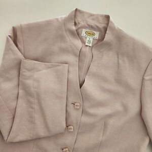Talbots Petites silk linen blend pink blazer jacket lined womens size 8‎ P